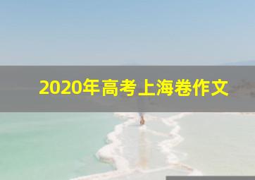 2020年高考上海卷作文