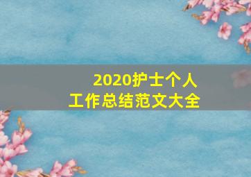 2020护士个人工作总结范文大全