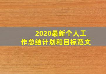 2020最新个人工作总结计划和目标范文