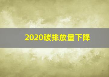 2020碳排放量下降