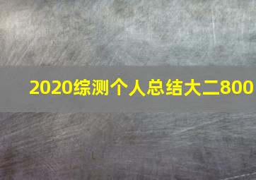 2020综测个人总结大二800