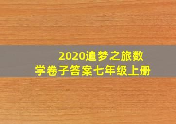 2020追梦之旅数学卷子答案七年级上册