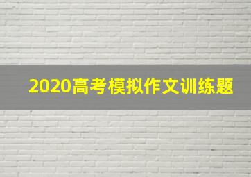 2020高考模拟作文训练题