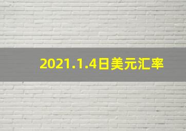 2021.1.4日美元汇率