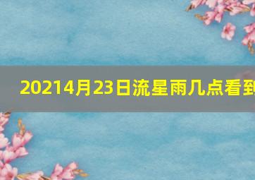 20214月23日流星雨几点看到