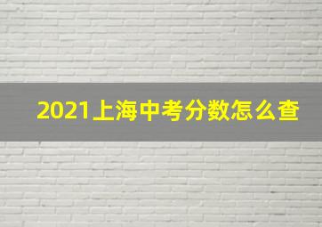 2021上海中考分数怎么查