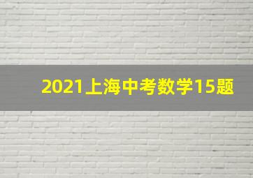 2021上海中考数学15题