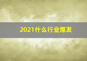 2021什么行业爆发