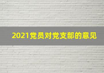 2021党员对党支部的意见