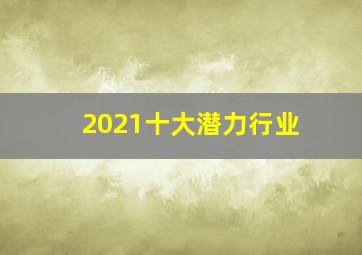 2021十大潜力行业