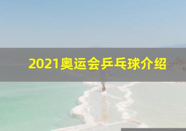 2021奥运会乒乓球介绍