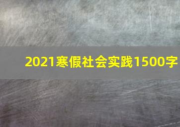 2021寒假社会实践1500字