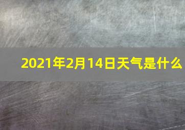 2021年2月14日天气是什么