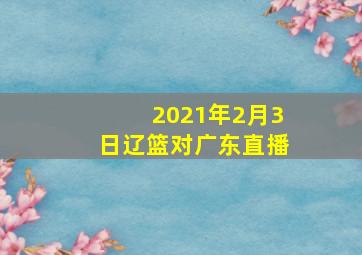 2021年2月3日辽篮对广东直播