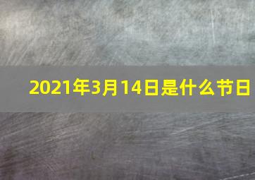 2021年3月14日是什么节日