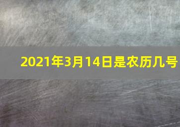 2021年3月14日是农历几号