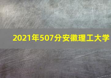 2021年507分安徽理工大学