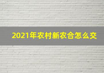 2021年农村新农合怎么交