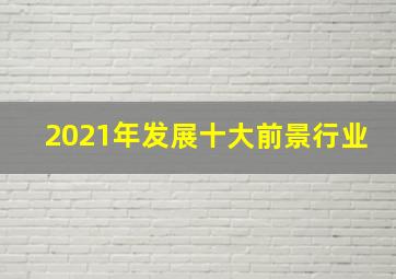 2021年发展十大前景行业