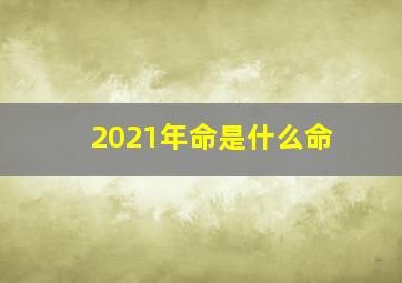 2021年命是什么命