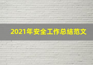 2021年安全工作总结范文