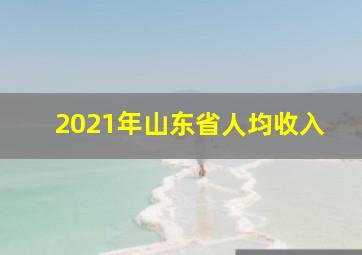 2021年山东省人均收入