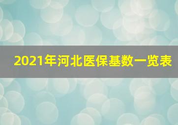 2021年河北医保基数一览表