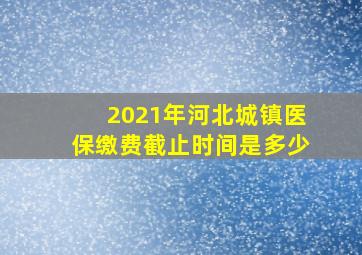 2021年河北城镇医保缴费截止时间是多少