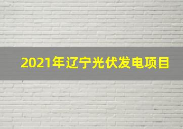 2021年辽宁光伏发电项目