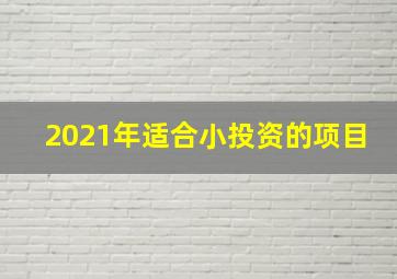 2021年适合小投资的项目