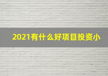 2021有什么好项目投资小