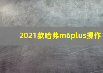 2021款哈弗m6plus操作