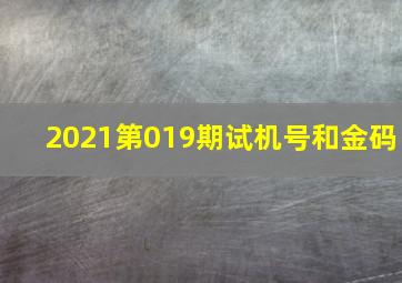 2021第019期试机号和金码