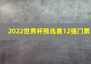 2022世界杯预选赛12强门票