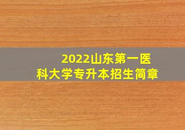 2022山东第一医科大学专升本招生简章