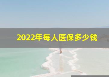 2022年每人医保多少钱