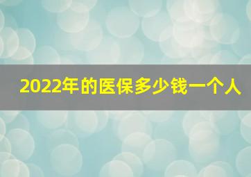 2022年的医保多少钱一个人