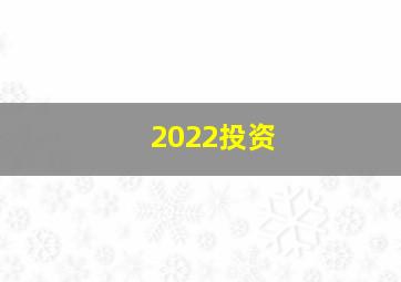 2022投资