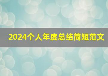 2024个人年度总结简短范文