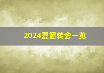 2024夏窗转会一览