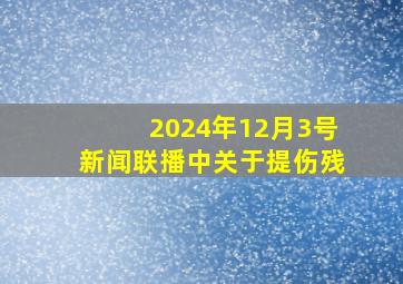 2024年12月3号新闻联播中关于提伤残