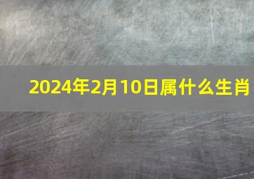 2024年2月10日属什么生肖