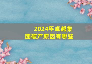 2024年卓越集团破产原因有哪些