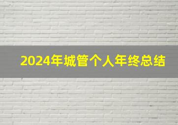 2024年城管个人年终总结