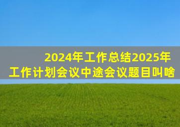 2024年工作总结2025年工作计划会议中途会议题目叫啥