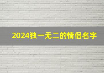 2024独一无二的情侣名字