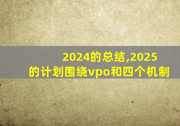 2024的总结,2025的计划围绕vpo和四个机制