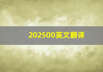 202500英文翻译