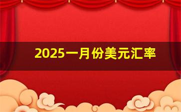 2025一月份美元汇率