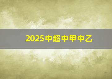 2025中超中甲中乙